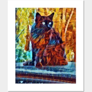 A blue-eyed cat sitting in the rain. Posters and Art